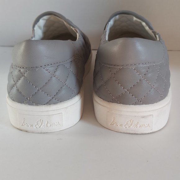 Sam Edelman Ezzie grey quilted leather sneaker - Picture 10 of 12